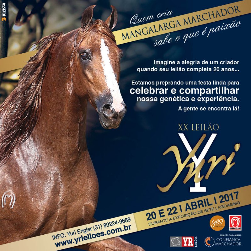 Chamada do XX Leilão Yuri - Mangalarga Marchador